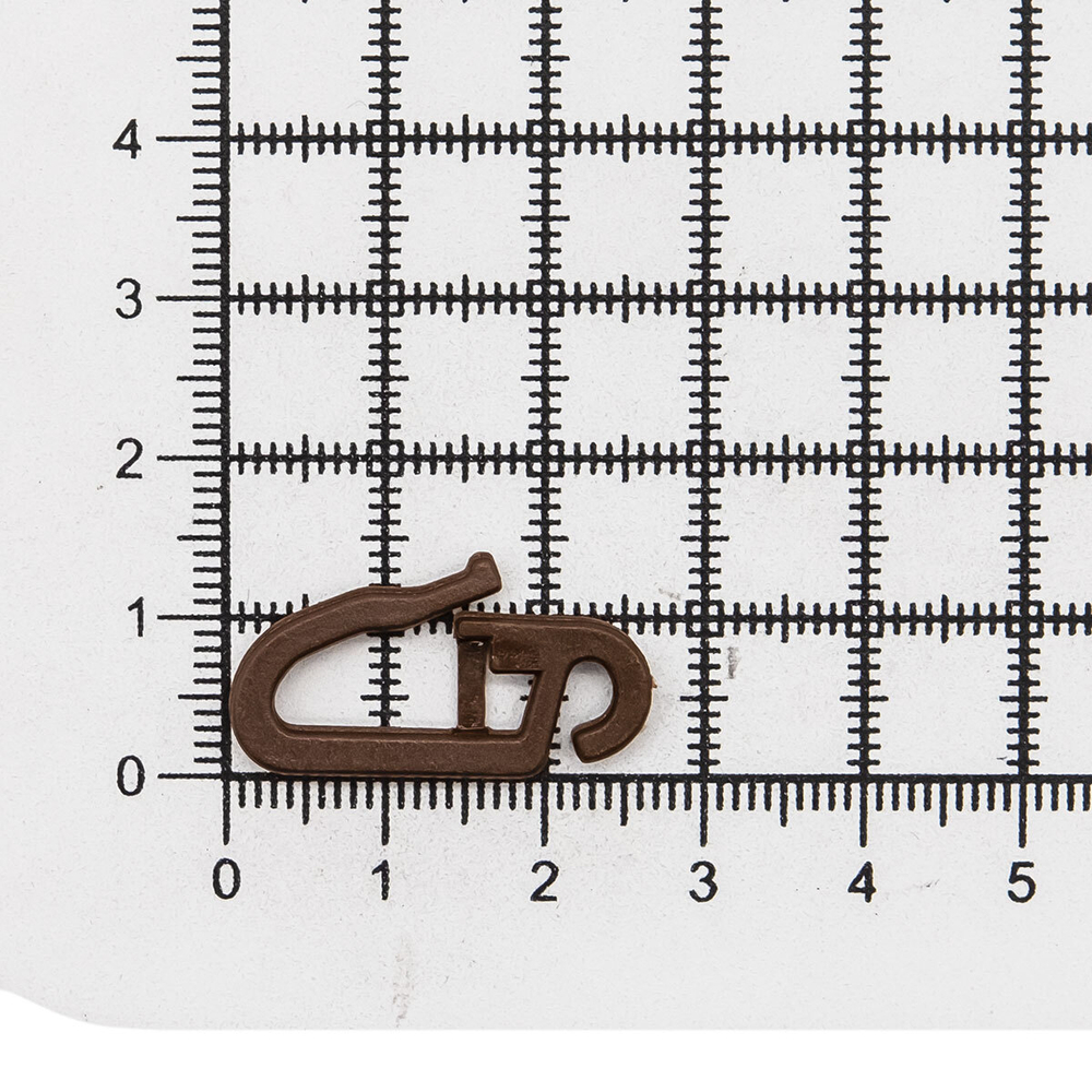 Крючок шторный h-26мм пластик, коричневый, 100 шт