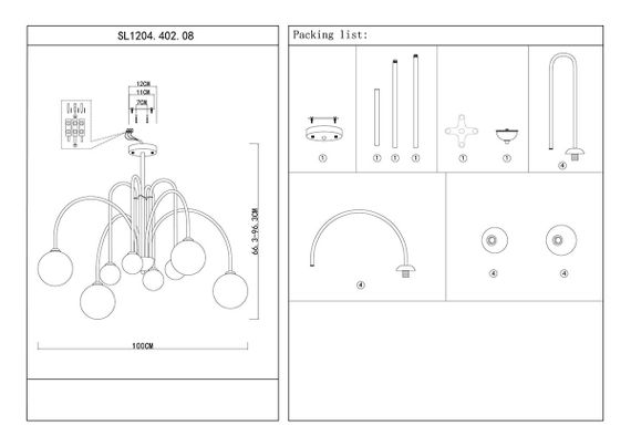 Потолочная люстра ST Luce Jineto SL1204.402.08