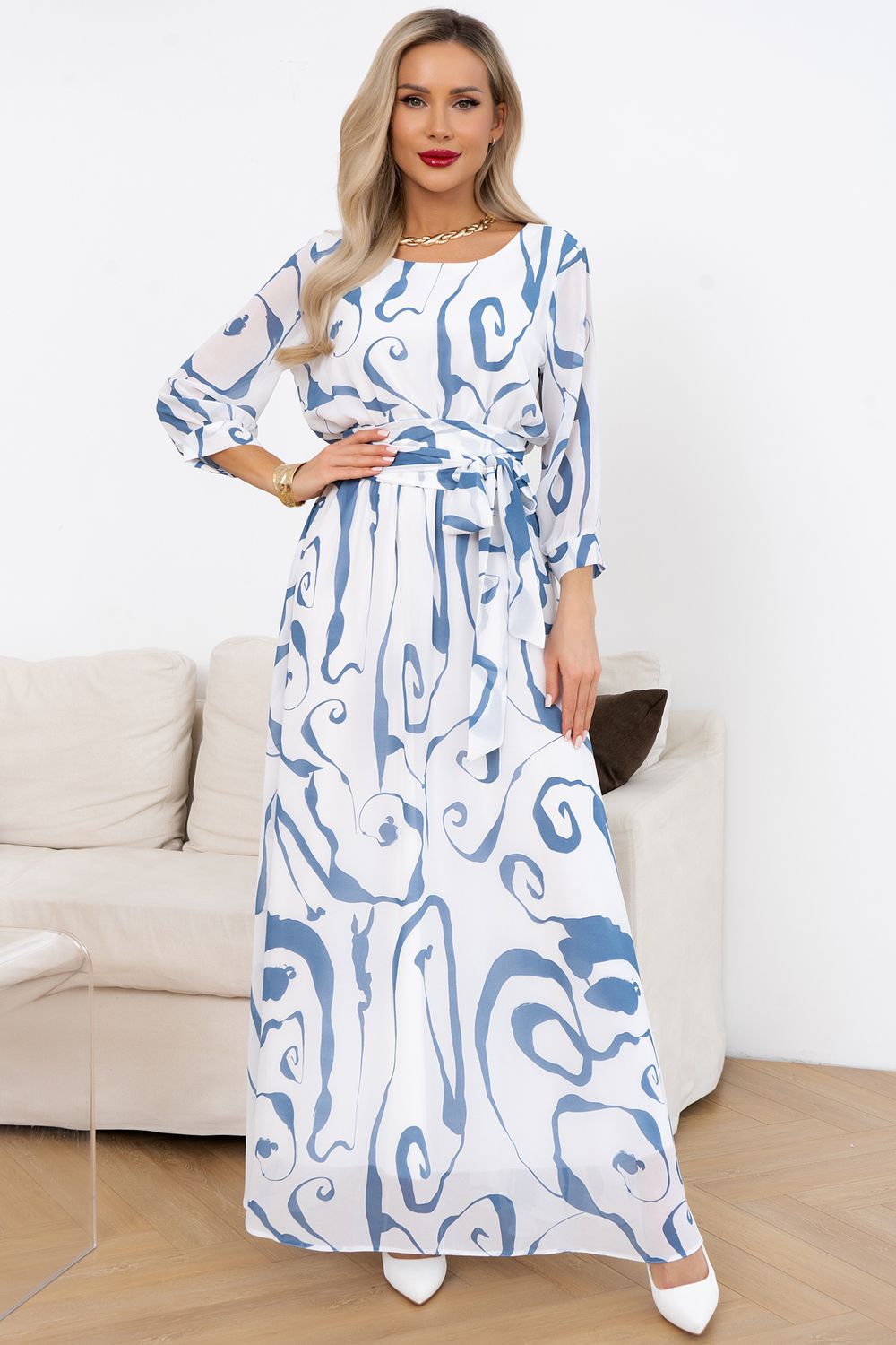 Платье Марго (белый/голубой) Р11-1245/4 Nikol