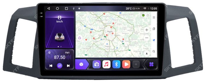 Магнитола для Jeep Grand Cherokee 2004-2007 - Kuberg SF-9253 QLed+2K, Android 12, Быстрая, CarPlay, 4G SIM-слот