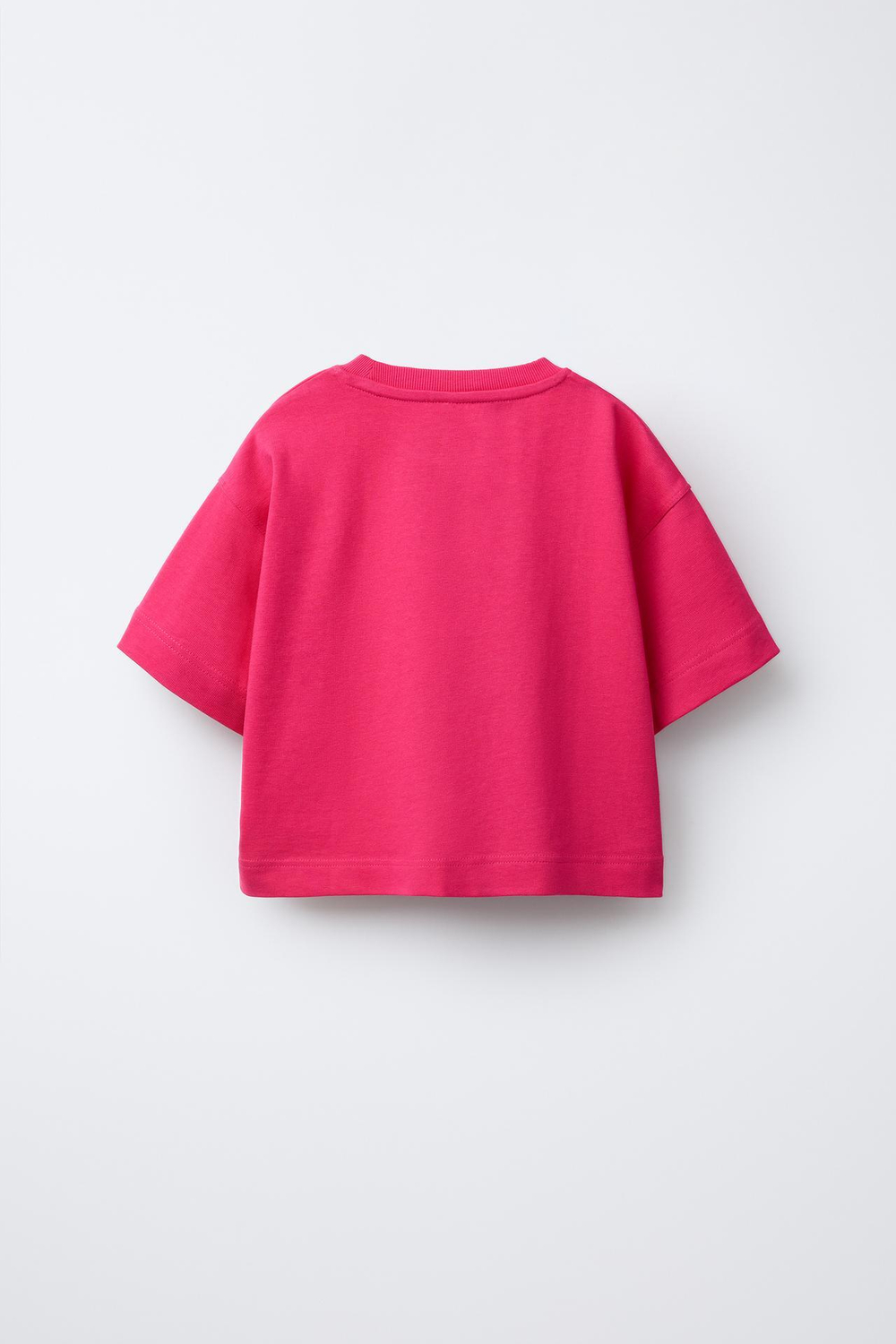 ZARA ОДНОТОННАЯ ФУТБОЛКА HEAVY WEIGHT, ЦВЕТ ФУКСИИ