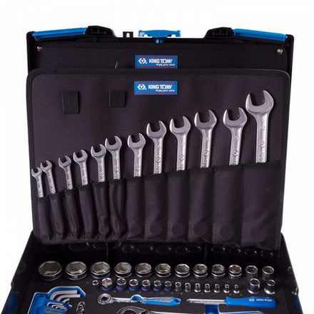 Цена на KING TONY (9052-002MRV) Набор инструментов универсальный, пластиковый ящик, 112 предметов