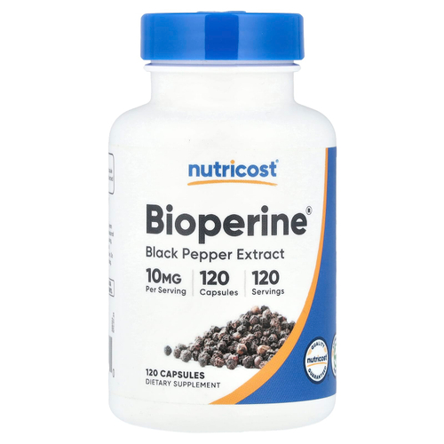 Nutricost, Bioperine®, 10 мг, 120 капсул