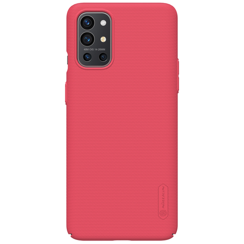Тонкий жесткий чехол от Nillkin красного цвета (Bright Red) для OnePlus 9R, серия Super Frosted Shield