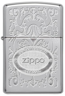 Зажигалка ZIPPO Classic High Polish Chrome™ со Штампом Crown Stamp™ Zippo на торце крышки ZP-24751