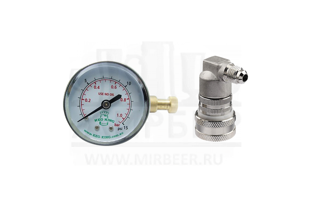 Комплект: Манометр + фитинг газовый с резьбой