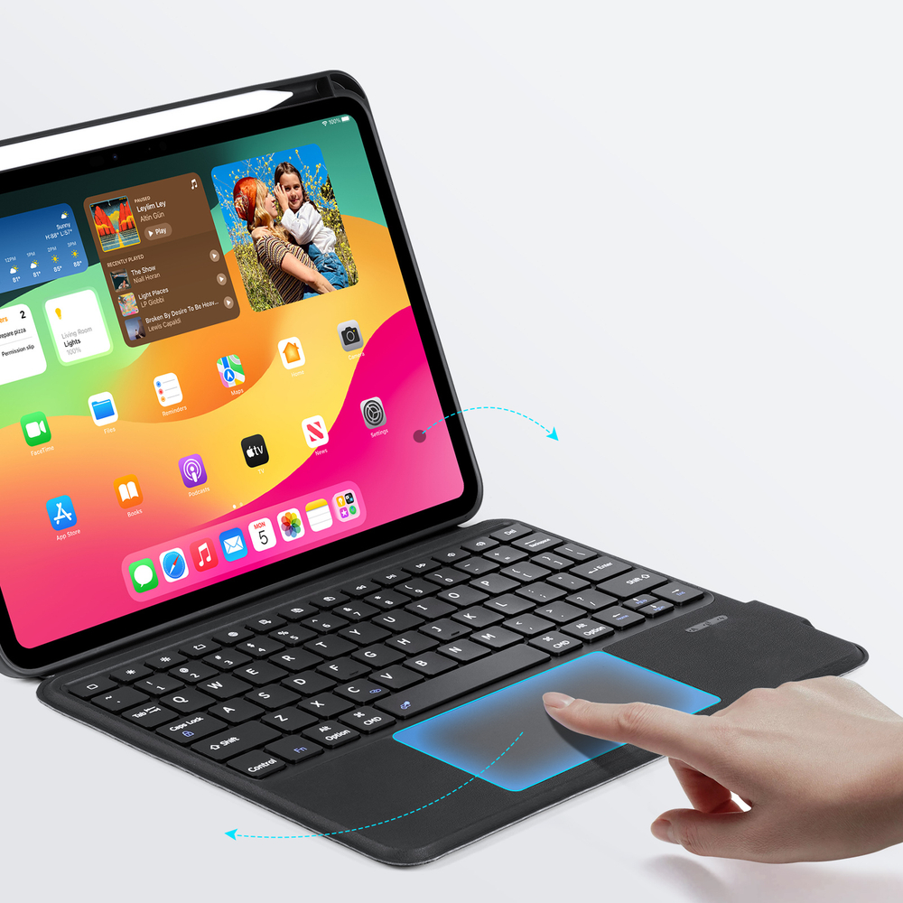 Чехол подставка с клавиатурой (RUS) от Dux Ducis для планшета iPad Pro 11 (2024-), серия DK Series Keyboard, русская клавиатура с подсветкой