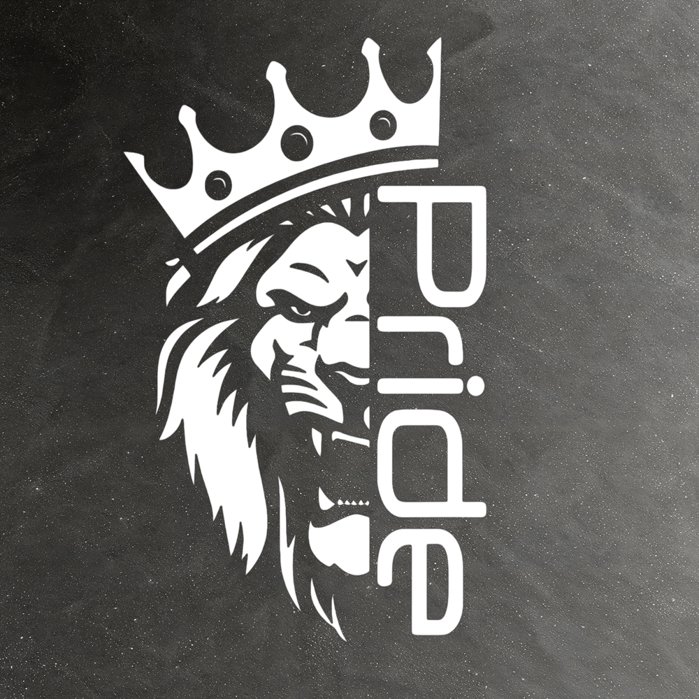 Виниловая наклейка на авто "Лев с короной Pride"