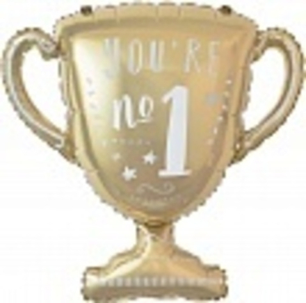 Шар (31""/79 см) Фигура, Кубок Чемпиона, Ты №1, Золото, 1 шт. В15
