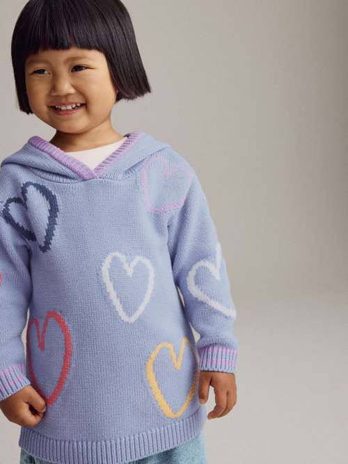 Толстовка вязаная с капюшоном для девочки Next Q87-930, Сиреневый