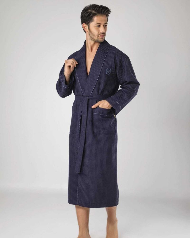 Халат вафельный синий XXXXL