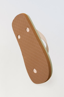 ZARA ОДНОТОННЫЕ ШЛЕПАНЦЫ, ЗЕЛЕНЫЙ