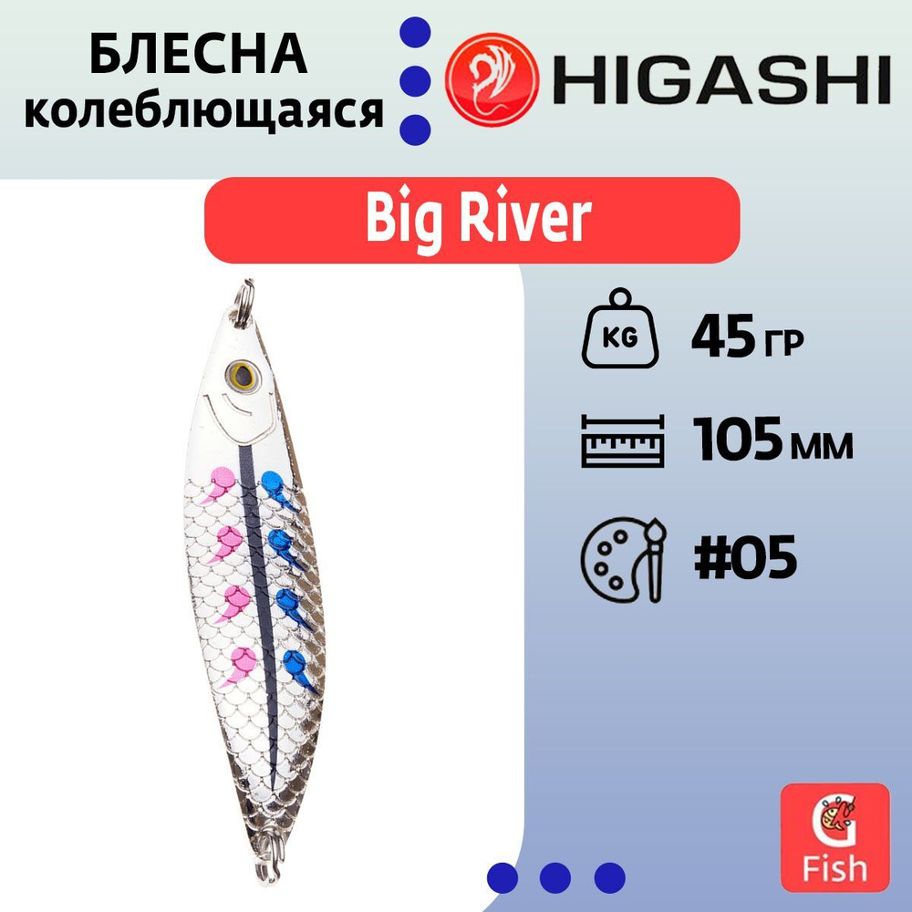 Блесна колеблющаяся HIGASHI Big River 45g #01
