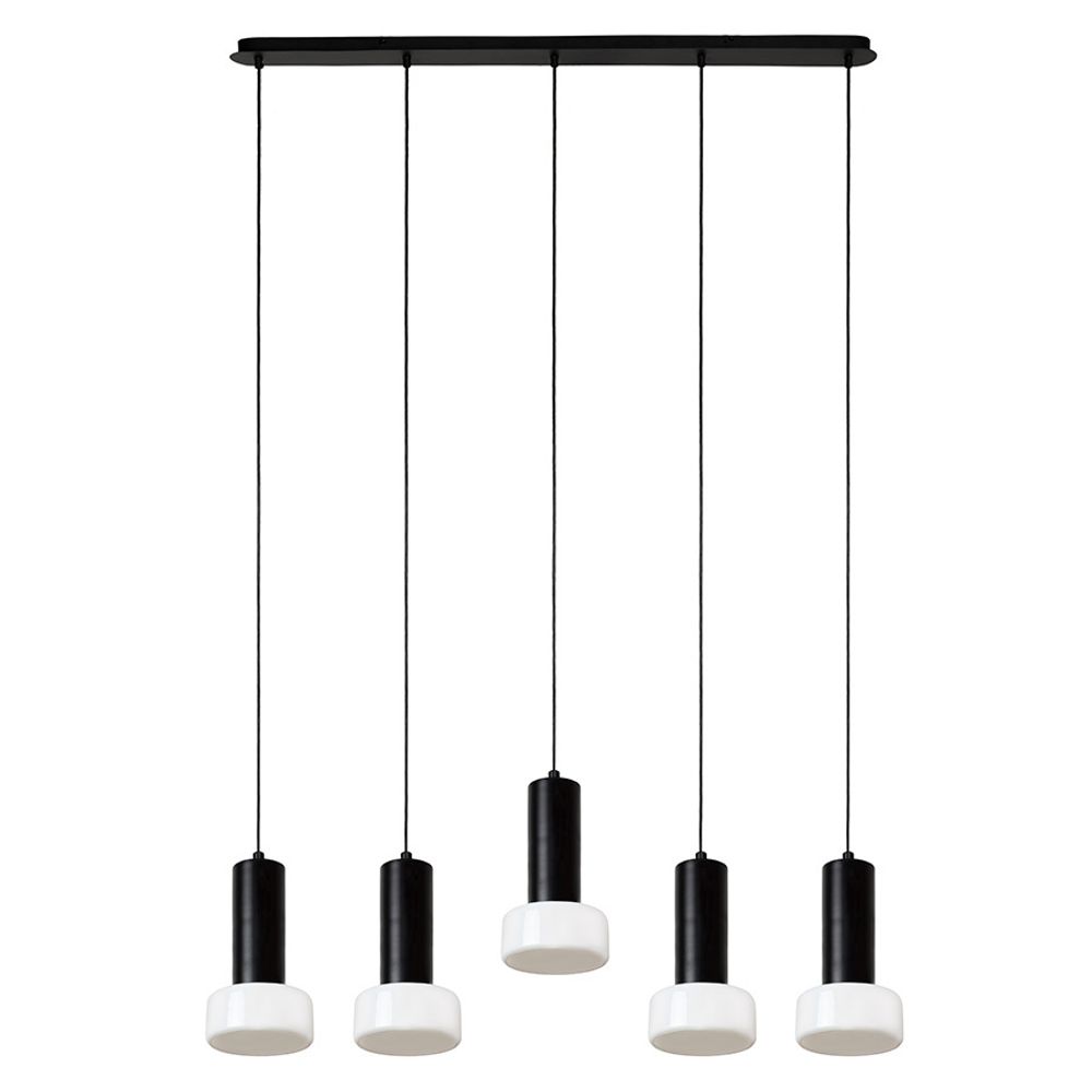 Светильник подвесной каскадный Fungus, 106х14 см, белый/черный