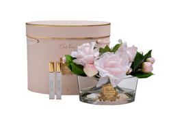 Букет роз ароматизированный и 2 спрея 10мл Cote Noire Oval Pink в вазе