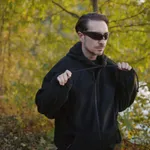 Худи Смерч оверсайз на молнии Флиска #7 черное