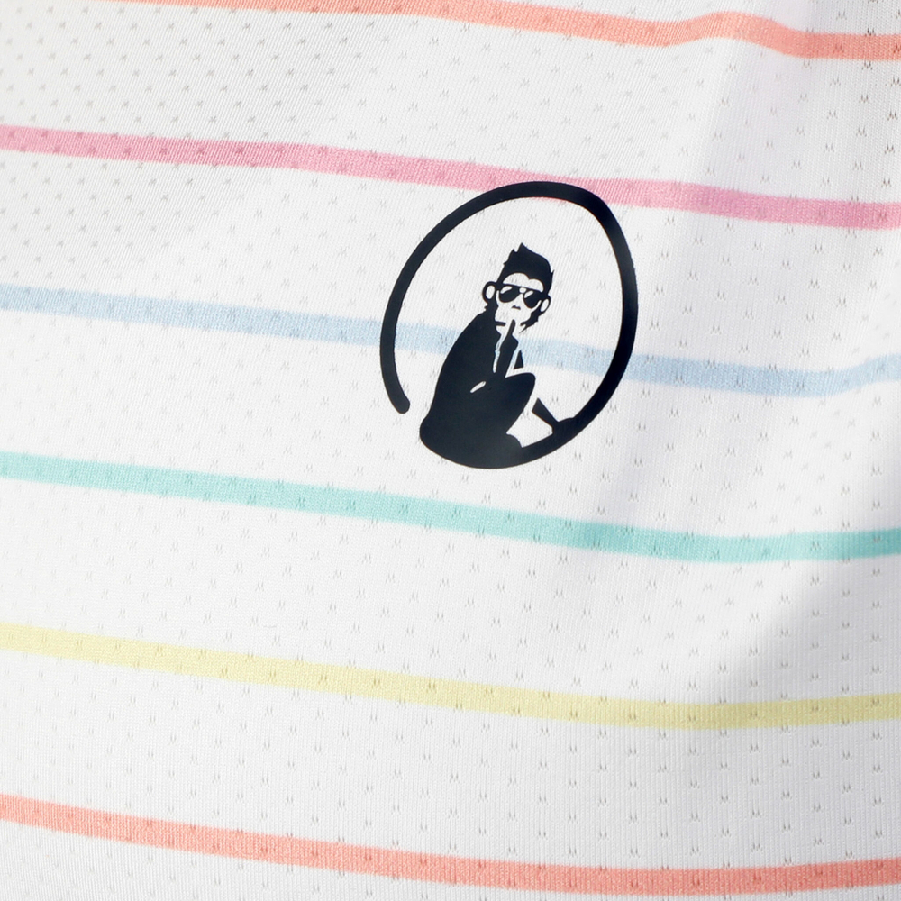 Женская теннисная майка Quiet Please Rainbow Poach Stripe Tank Top Women - White, Multicoloured