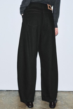 ZARA ДЖИНСЫ ZW COLLECTION ANKLE BALLOON СО СРЕДНЕЙ ПОСАДКОЙ, КОРИЧНЕВЫЙ