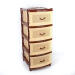 Комод «Классика»(плетенка) 4-х секционный (Эльфпласт) (Р)