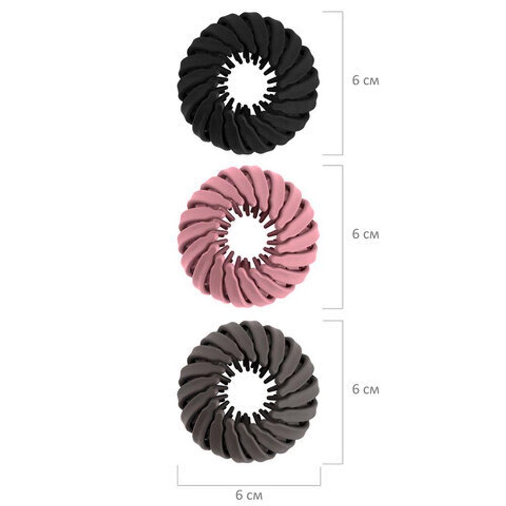 Заколка для волос, для хвоста и пучка, диаметр 6 см, soft-touch, АССОРТИ, MONTE VITA, 457127