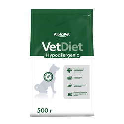 Сухой диетический корм AlphaPet VetDiet HYPOALERGENIC для взрослых собак всех пород при пищевой аллергии и непереносимости ингредиентов