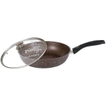 Сковорода 26*6см с ручкой и стекл. крышкой «Мраморная» (кофейный мрамор) смк26603а