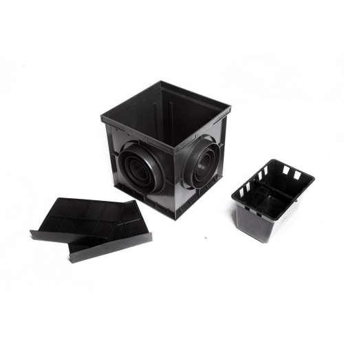 Дождеприемник пластиковый (2 перегородки + корзина для мусора) 300*300*297 B125 (4330V)