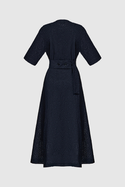 Платье черное из жаккардового хлопка