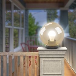 Садово-парковый светильник ЭРА НТУ 01-100-303 шар золотистый на опору / кронштейн IP44 Е27 max100Вт d300mm | Садово-парковые светильники