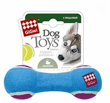 GIGWI Catch&Fetch Игрушка для собак гантель средняя с пищалкой 18 см