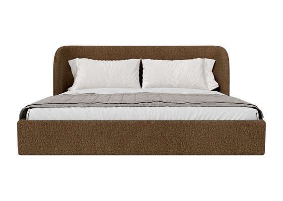 Кровать двуспальная Classic 200 см (коричневый, рогожка)