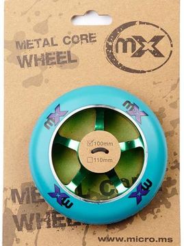 Колесо для трюкового самоката 100 мм синее/зелёное