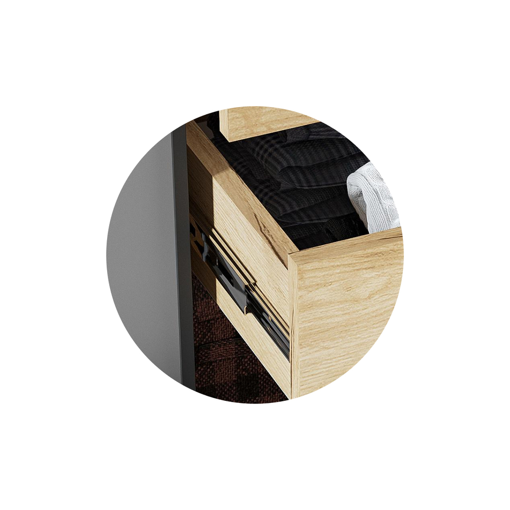 Шкаф Woodville Широн 1600 графит серый, дуб крафт золото