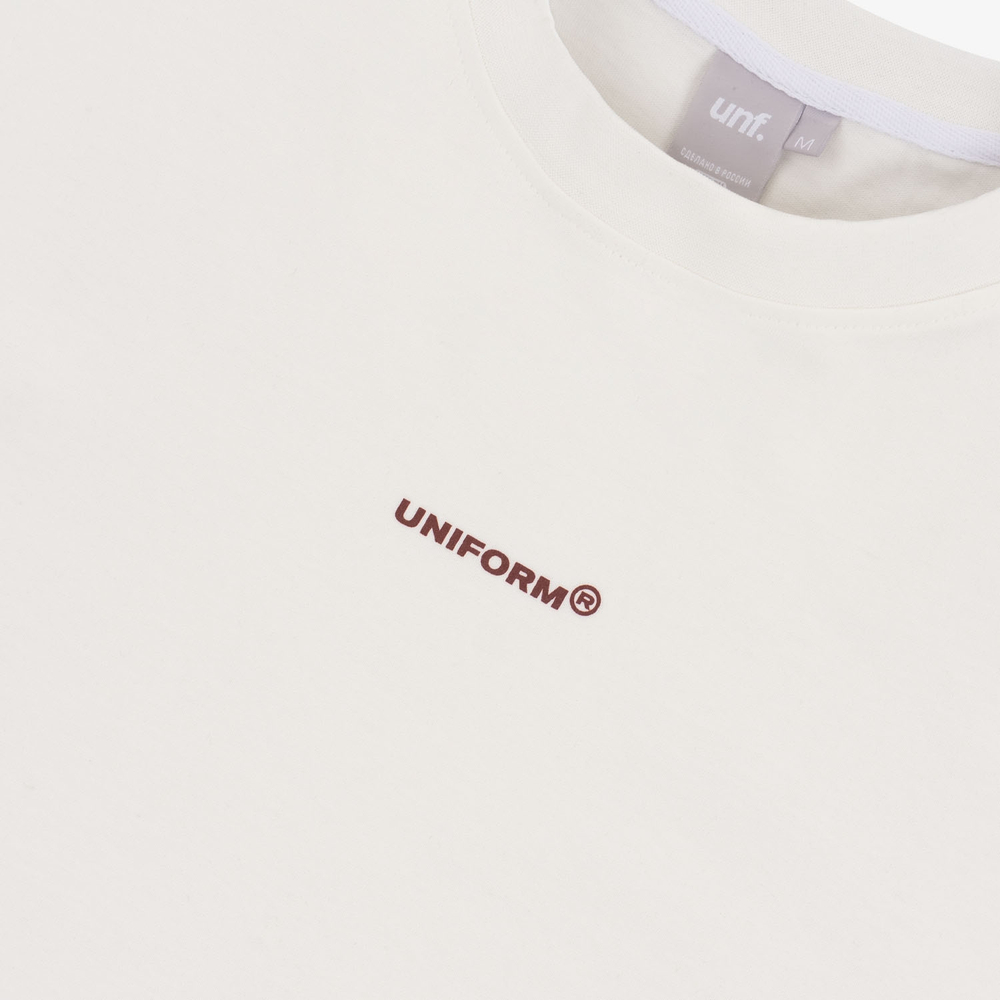 Футболка UNIFORM Heavy minilogo молочный/бордовый