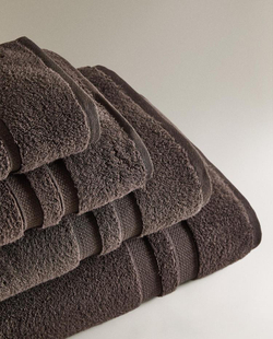 ZARA HOME БАННОЕ ПОЛОТЕНЦЕ С ДВОЙНОЙ КАЙМОЙ, КОРИЧНЕВЫЙ