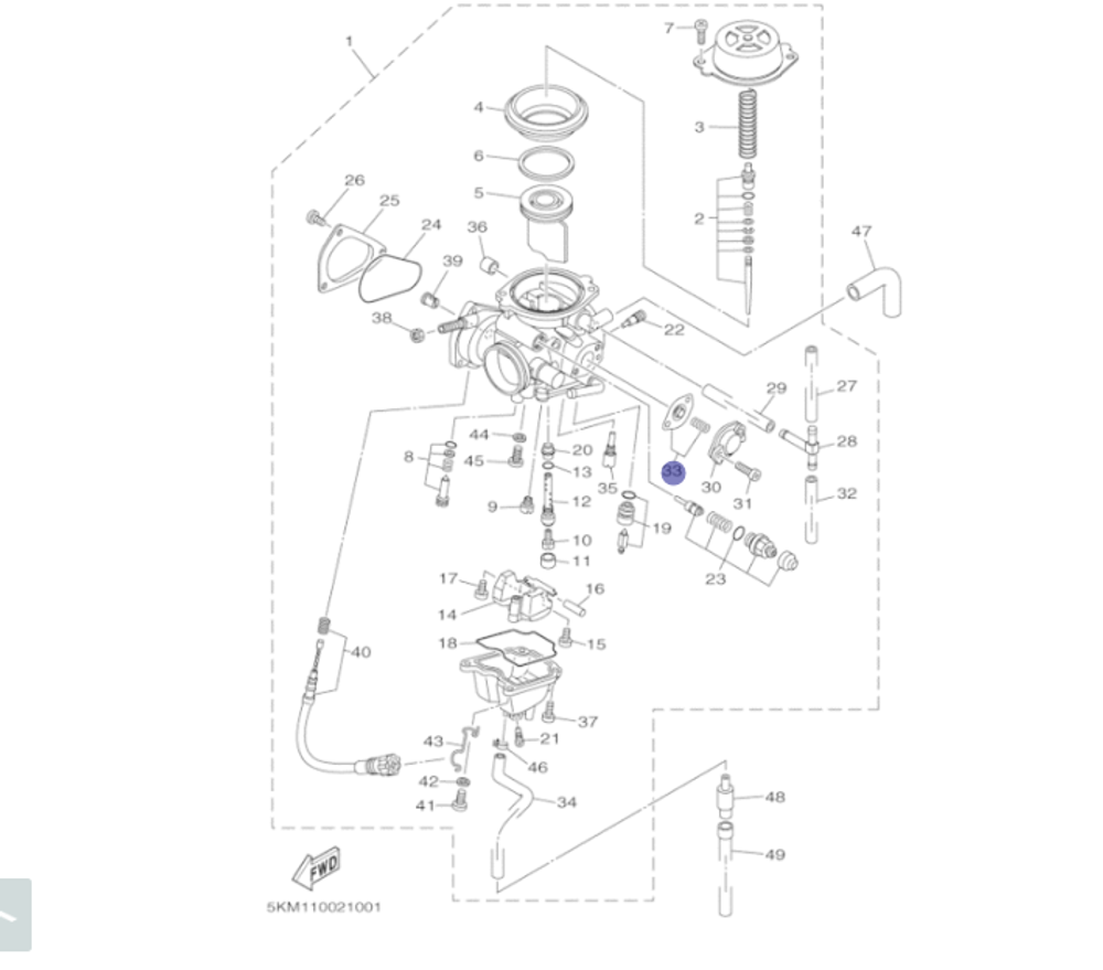 Диафрагма карбюратора Yamaha GRIZZLY 660