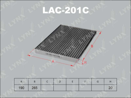 Фильтр салонный LYNX LAC-201C