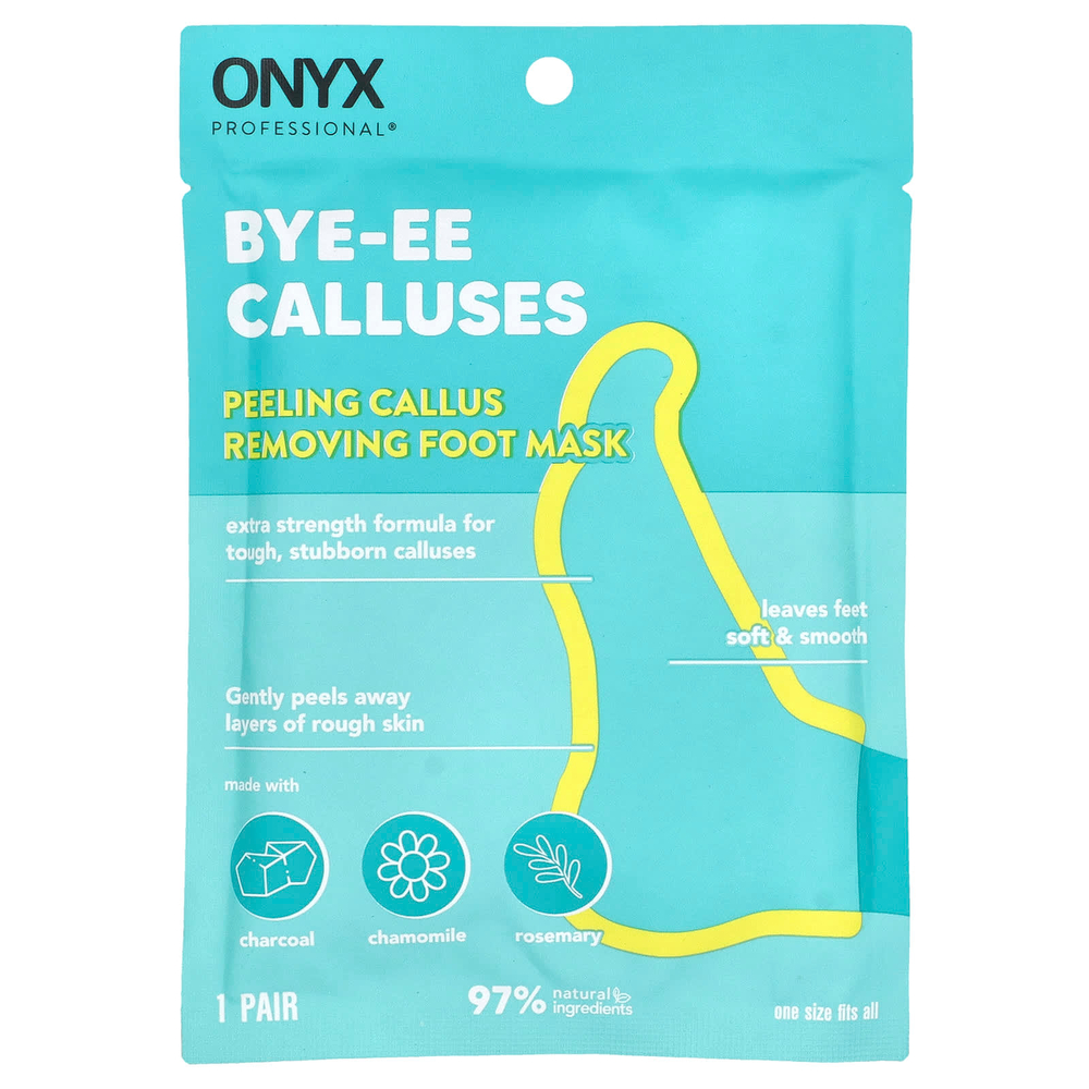 Onyx Professional, Bye-EE Callus, маска для ног для удаления мозолей, 1 пара
