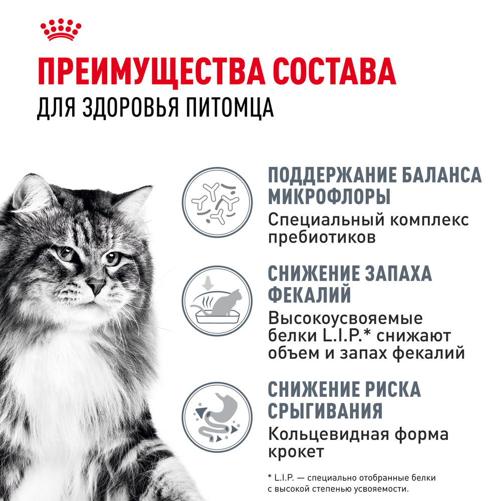 Royal Canin Digestive Care Дайджестив Кэа Корм сухой профилактика нарушений пищеварительной системы для взрослых кошек 400г