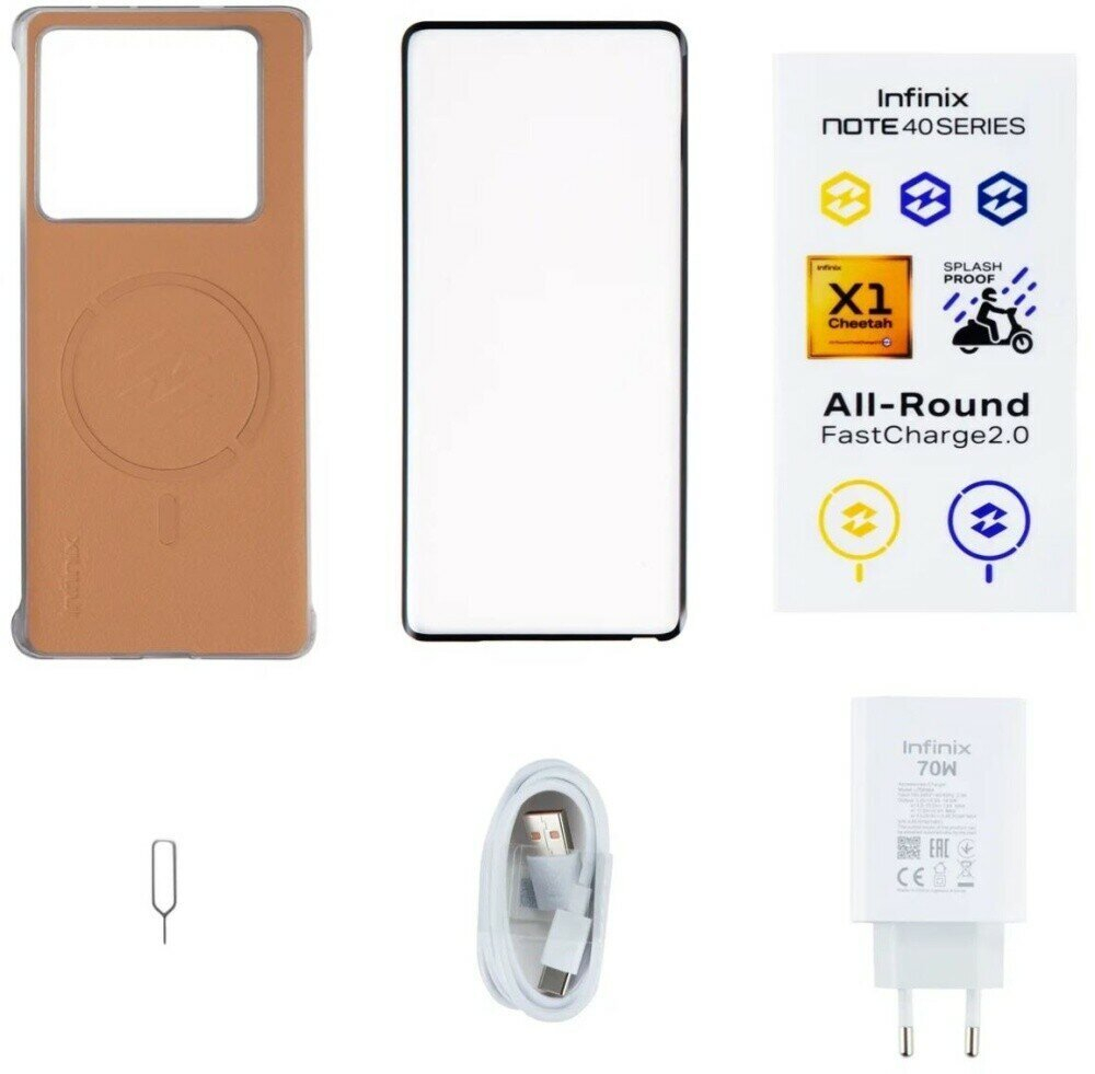 Смартфон Infinix NOTE 40 Pro X6850 256+12Gb, , Android 14, 6,78", 108 МП, быстрая зарядка, Obsidian Black