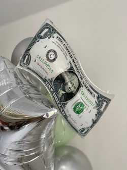 Воздушные шары для любимого мужа доллар хром серебро №3532