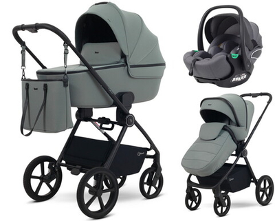 Детская коляска Rant Teo Soft 3 в 1 с автокреслом Evomax Grey Olive