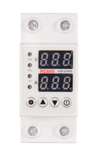 Блок защиты по напряжению Ресанта АЗМ-63АРД регулируемый (с дисплеем)