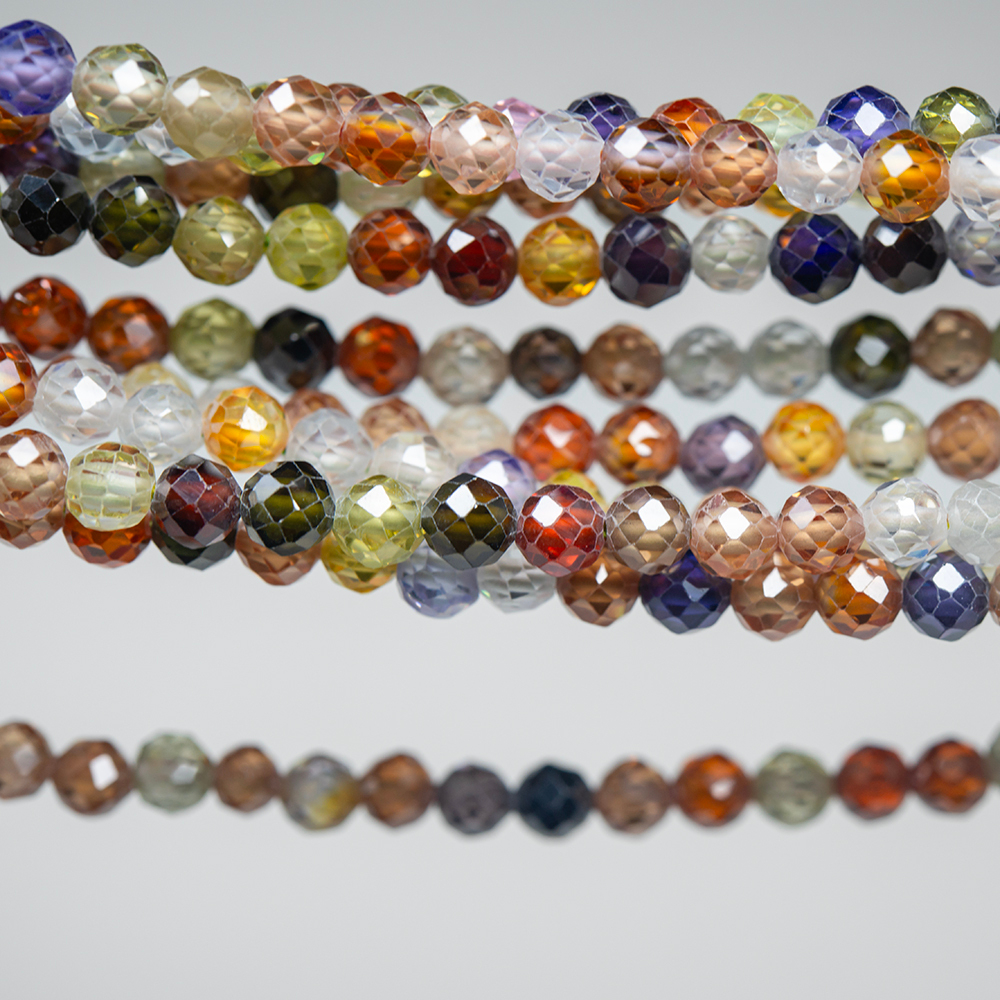 Фианиты, оттенок "Mix", 4мм шар, микроогранка