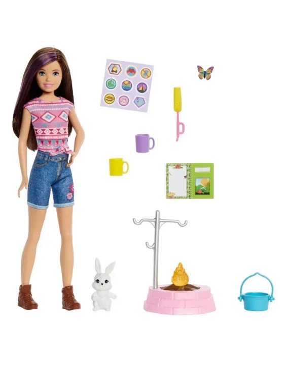 Набор Барби Кемпинг Скиппер кукла с питомцем HDF71