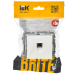 BRITE Розетка компьютерная RJ45 кат.6 РК11-БрБ белый IEK