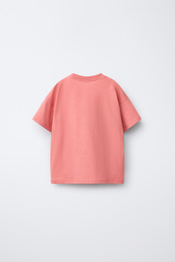 ZARA ФУТБОЛКА С ВЫШИВКОЙ «КАНОЭ», КОРАЛЛОВЫЙ