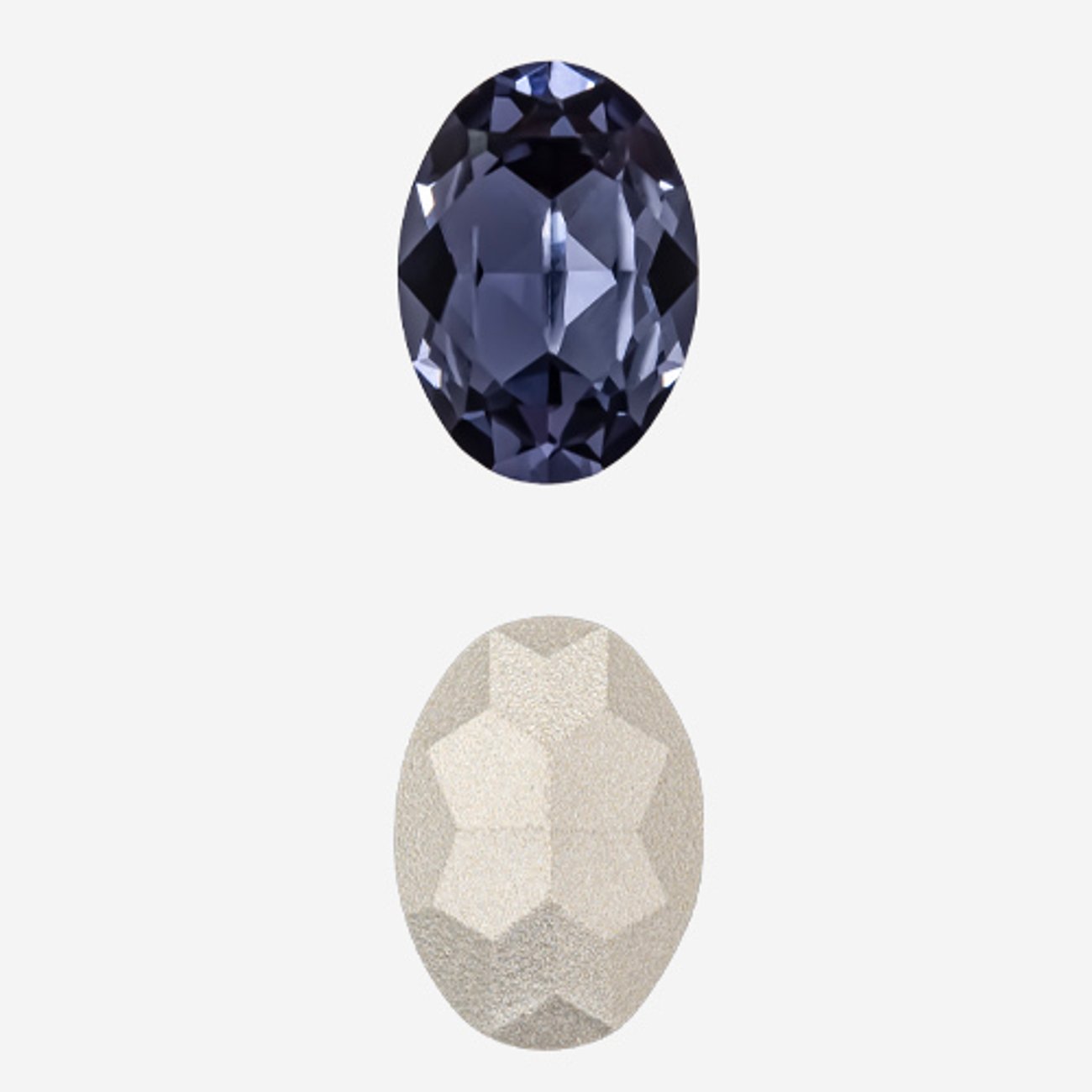 Кристалл Овал (Oval Fancy Stone), оттенок "Танзанит"/"Tanzanite", 14*10мм