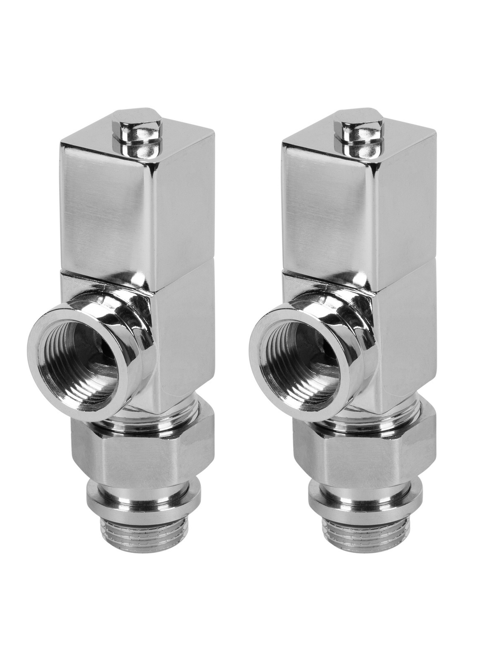 Набор дизайн-вентилей CUBE, осевой (хром) 1/2"