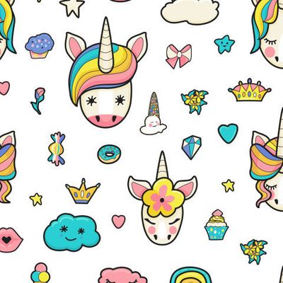 мордашки единорогов с предметами декора